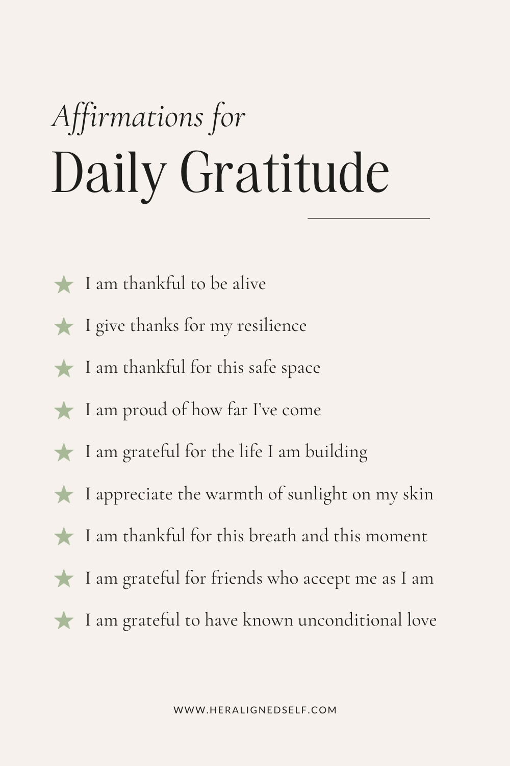 affirmations for gratitude